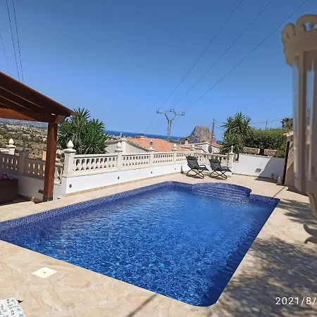 Med Panoramautsikt Med Privat Pool I Calpe, Costa Blanca, Spanien Calpe